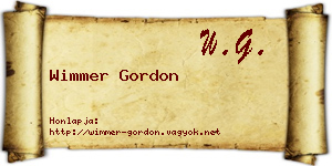 Wimmer Gordon névjegykártya